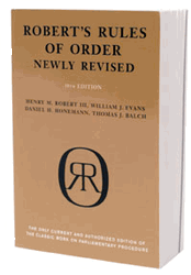 Robert's Rules of Order Newly Revised